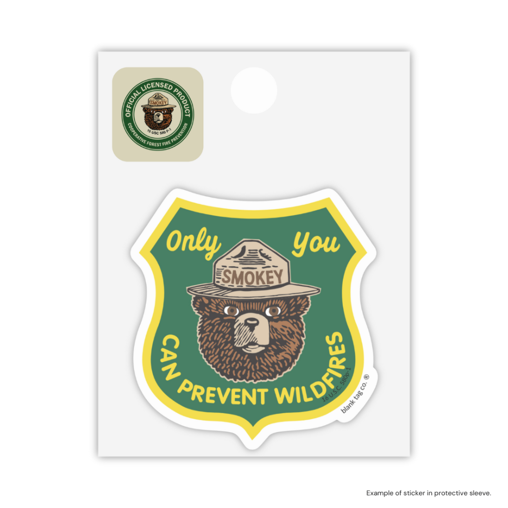 Smokey Bear Waterproof Sticker - Only You Can Prevent