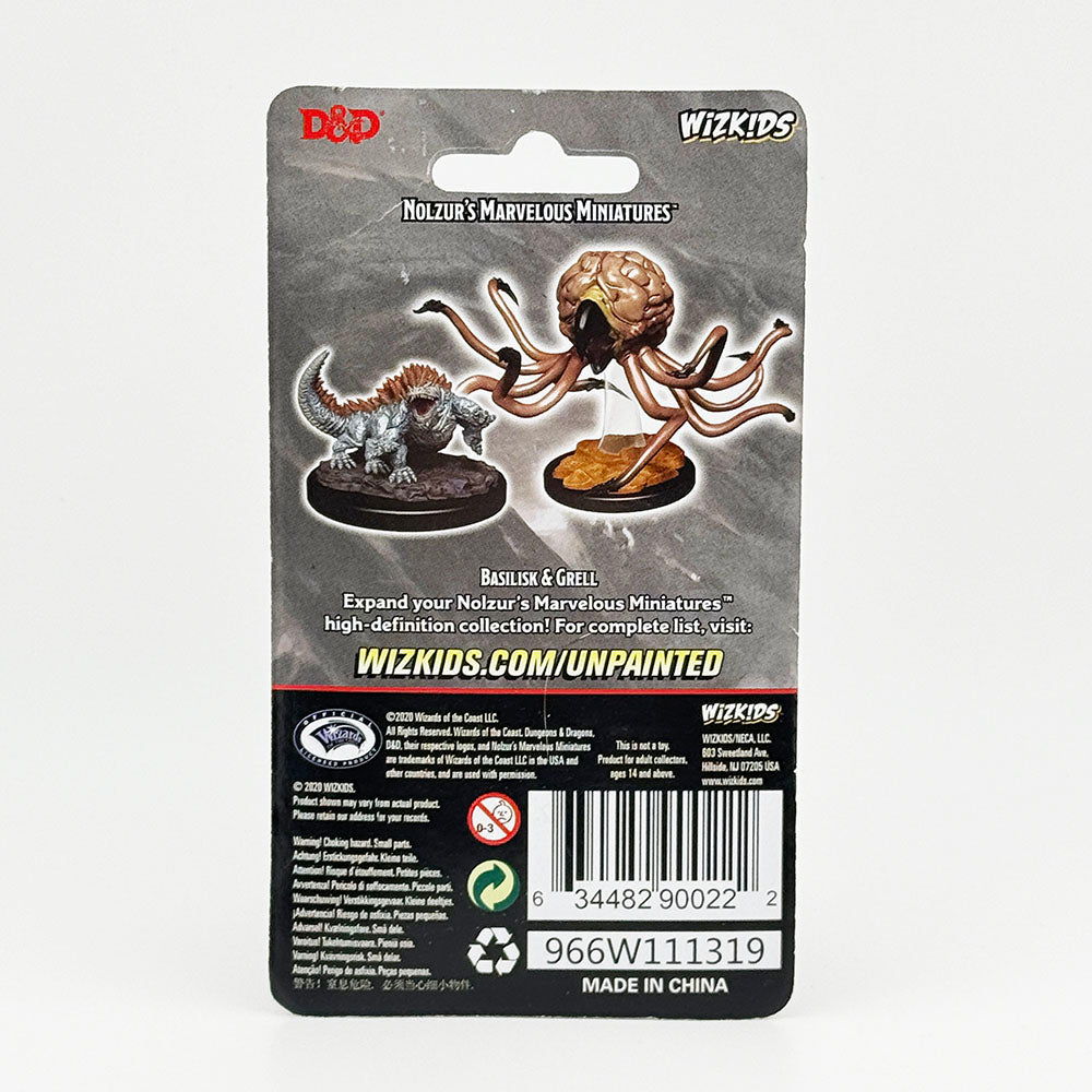 WizKids Dungeons and Dragons Basilisk & Grell Unpainted Miniature Set