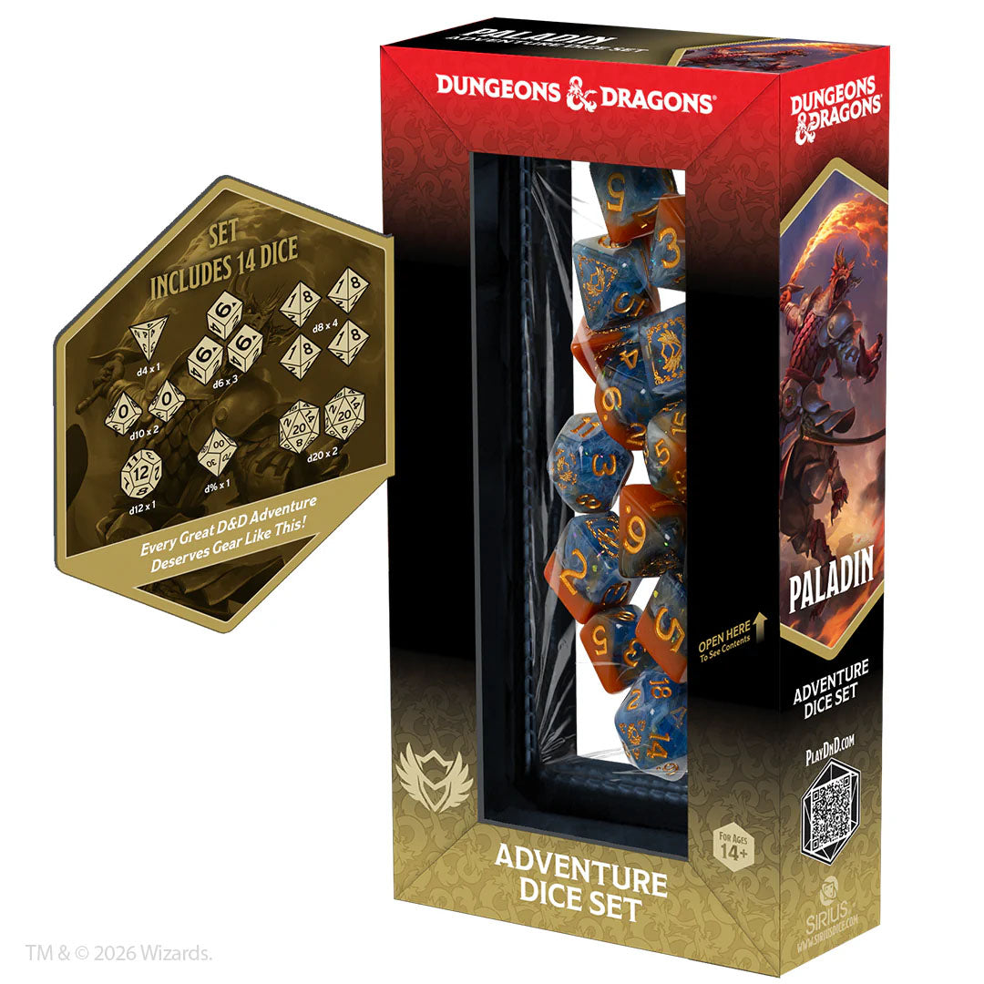 Sirius Dungeons & Dragons Adventure Dice - Paladin: Orange / Blue