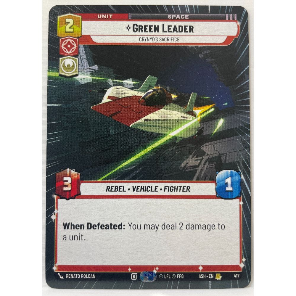 Star Wars Unlimited - Green Leader - Crynyd's Sacrifice (Hyperspace) - Ashes of the Empire (ASH)