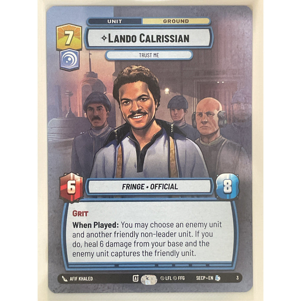 Star Wars Unlimited - Lando Calrissian - Trust Me - Secrets of Power - Weekly Play Promos (SECWPP)