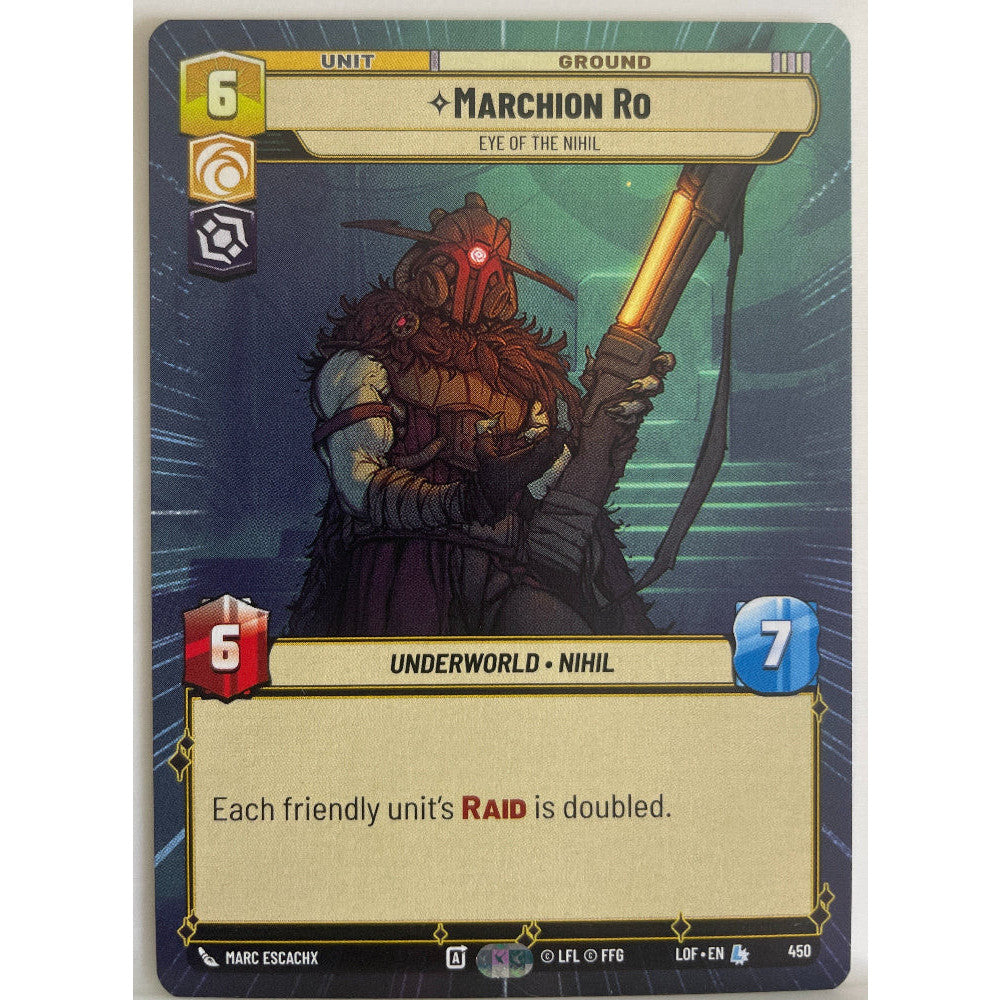 Star Wars Unlimited - Marchion Ro - Eye of the Nihil (Hyperspace) - Legends of the Force (LOF)