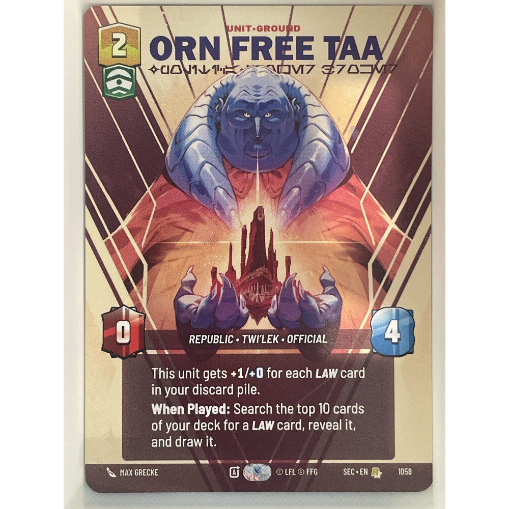 Star Wars Unlimited - Orn Free Taa - Political Power Broker (Prestige) - Secrets of Power (SEC)