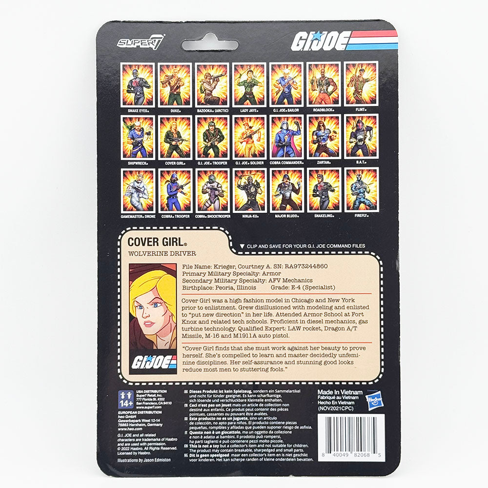 Super7 G.I. Joe Cover Girl Wolverine Driver Carded ReAction Action Figure