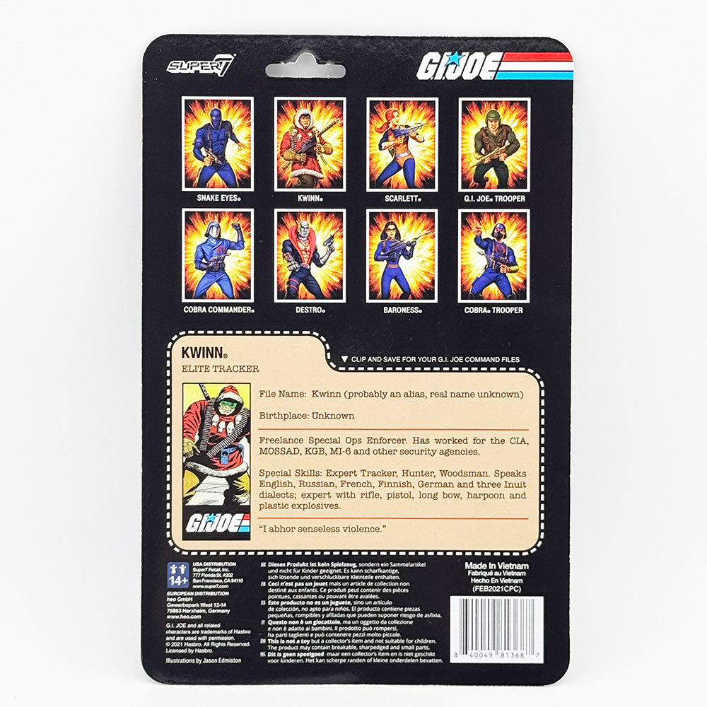 Super7 G.I. Joe Kwinn Carded ReAction Action Figure