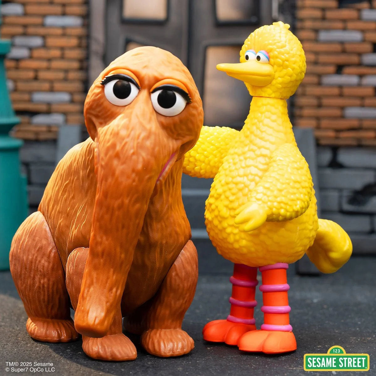 Super7 Sesame Street Big Bird and Mr. Snuffleupagus 2-Pack ReAction Action Figure Set