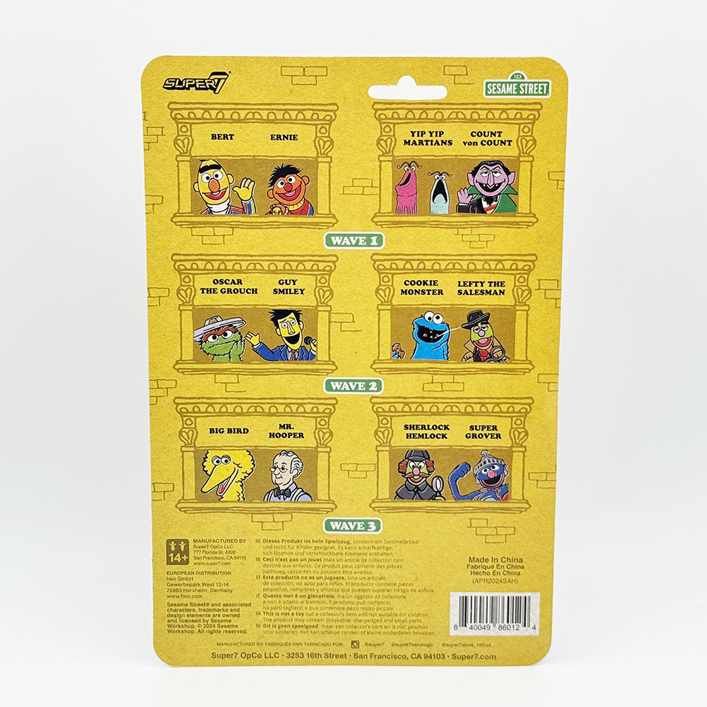 Super7 Sesame Street Sherlock Hemlock Carded ReAction Action Figure