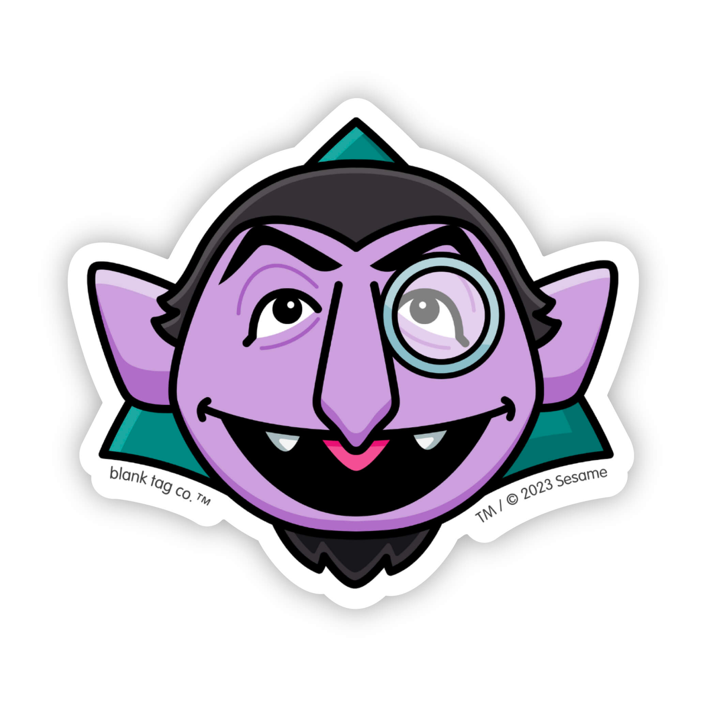 Sesame Street Waterproof Sticker - Count von Count Face
