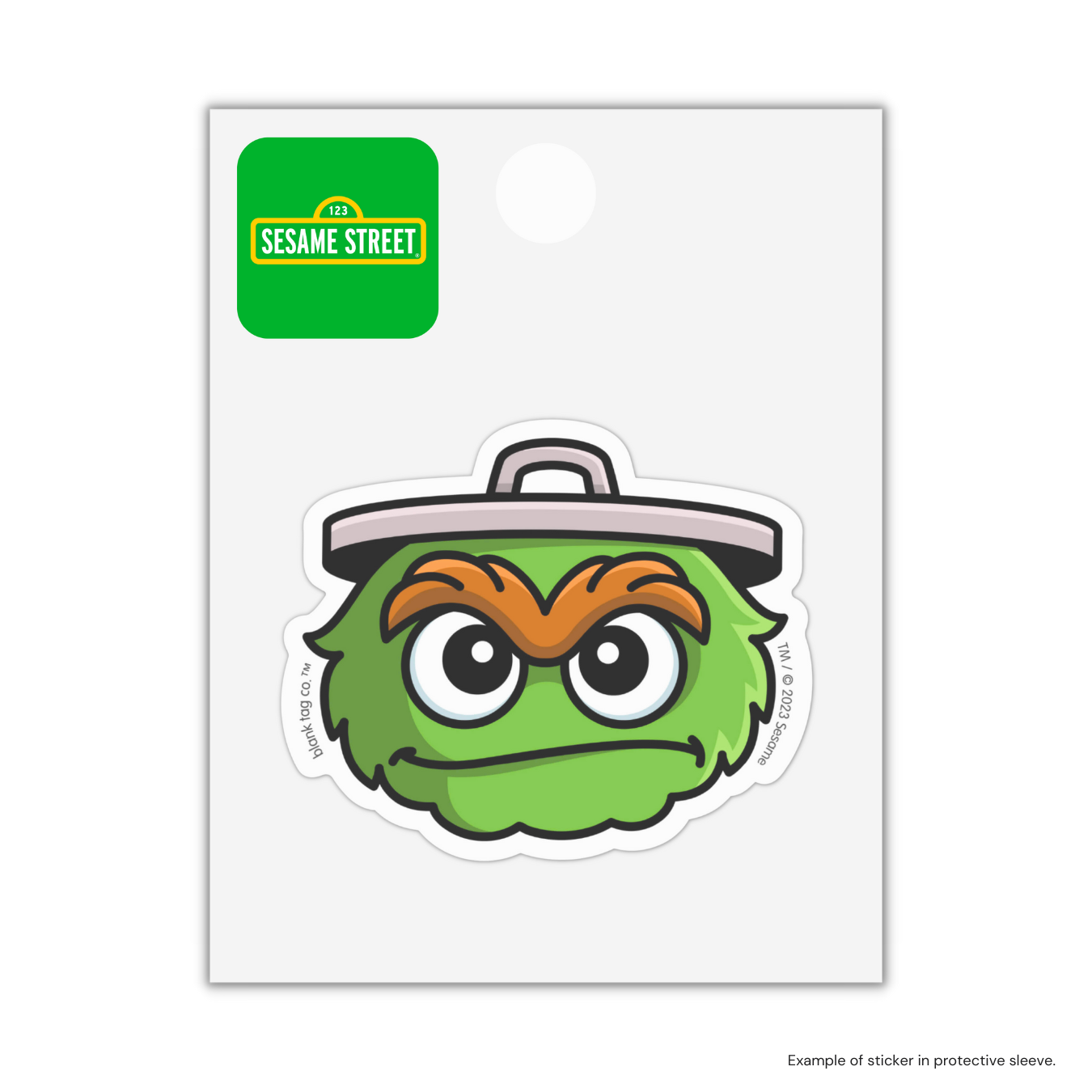 Sesame Street Waterproof Sticker - Oscar The Grouch Face