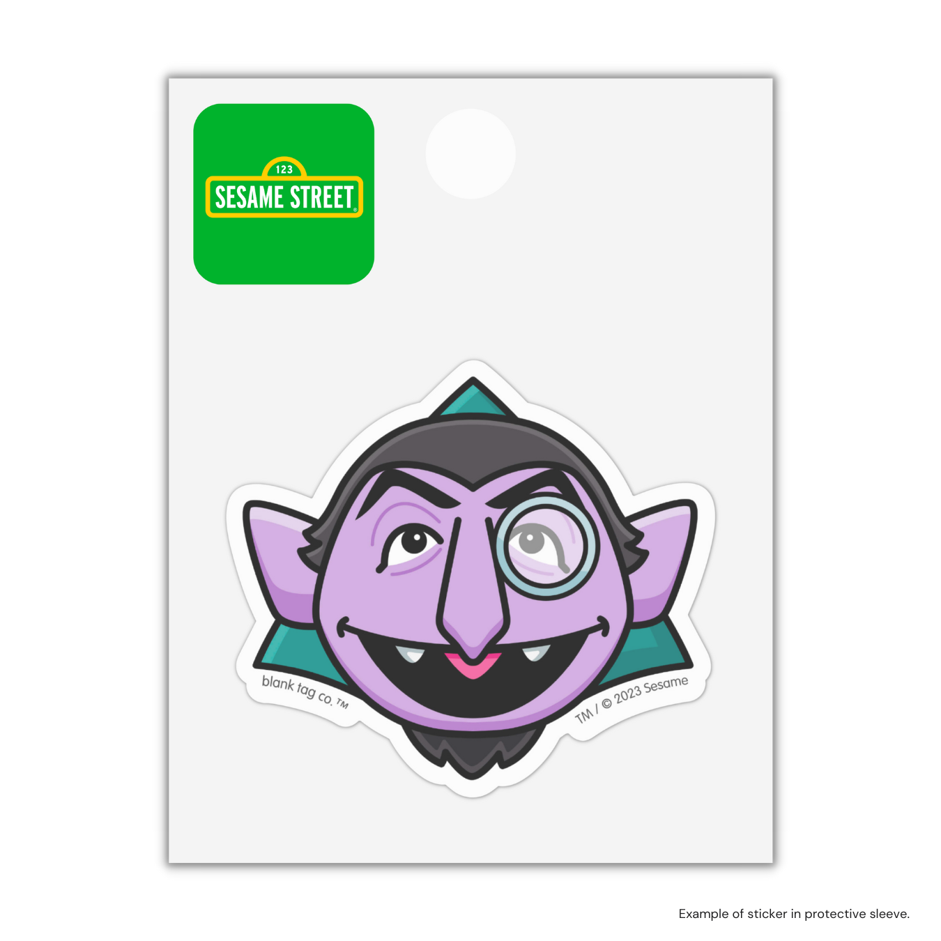 Sesame Street Waterproof Sticker - Count von Count Face