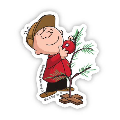 Peanuts Waterproof Sticker - Charlie With His Tree