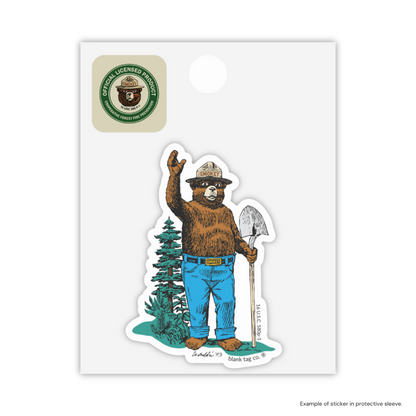 Smokey Bear Waterproof Sticker - Smokey With A Shovel