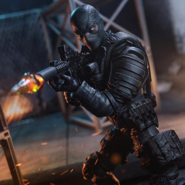 Soldiers of Fortune Close Combat Operative Black Military 1:12 Scale Action Figure