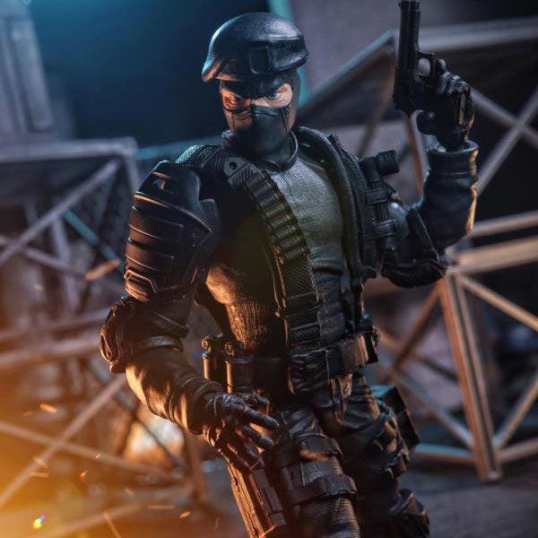 Soldiers of Fortune Close Combat Operative Black Military 1:12 Scale Action Figure