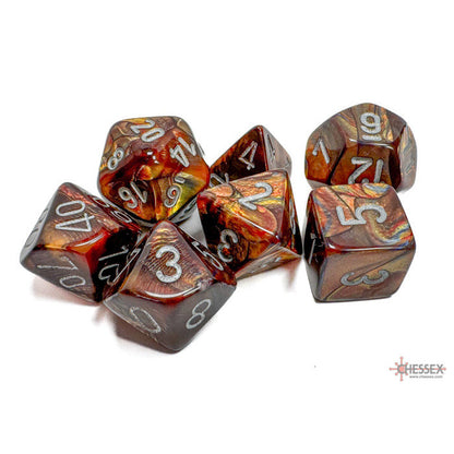 Lustrous Gold/silver Polyhedral 7-Dice Set