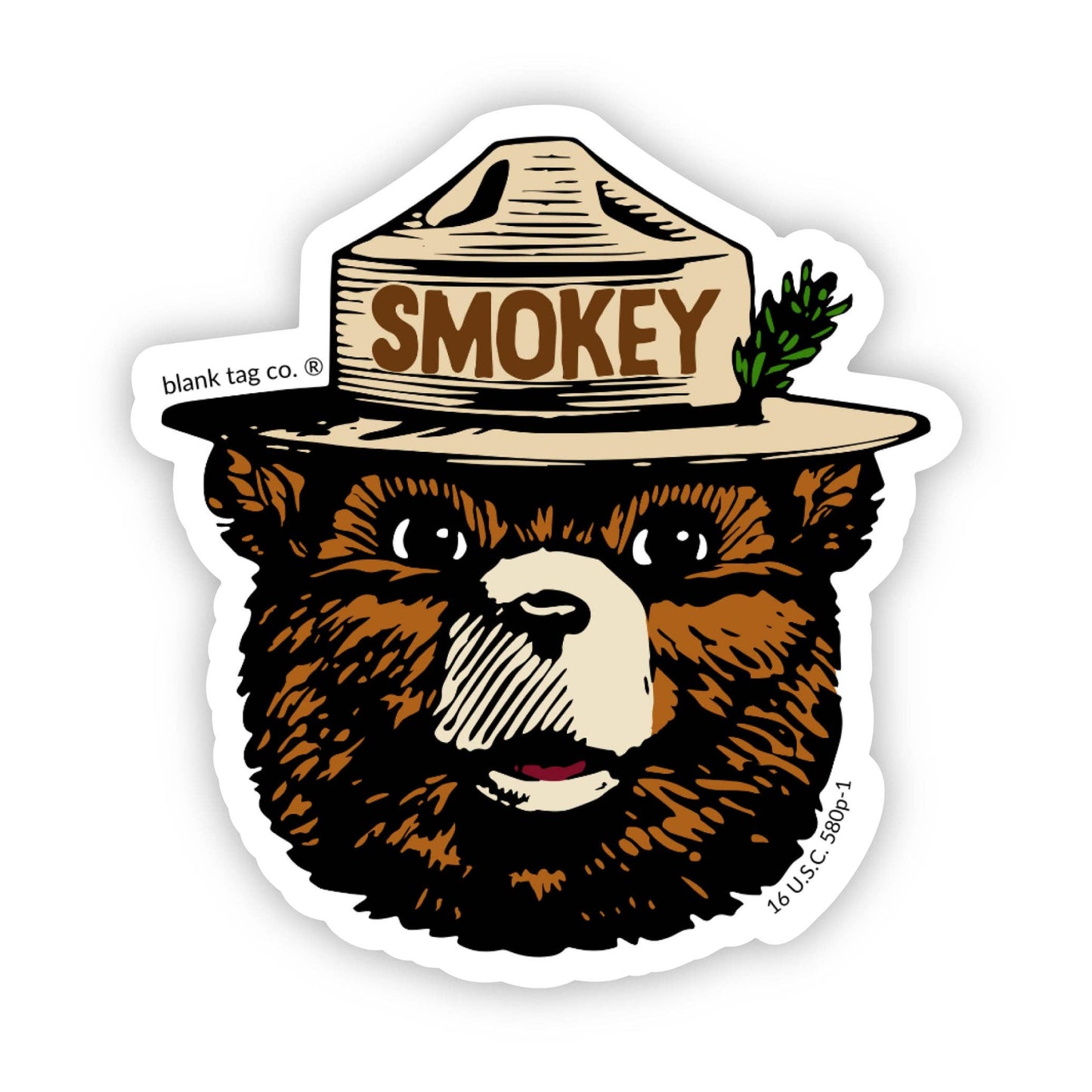 Smokey Bear Waterproof Sticker - Smokey Bear Face