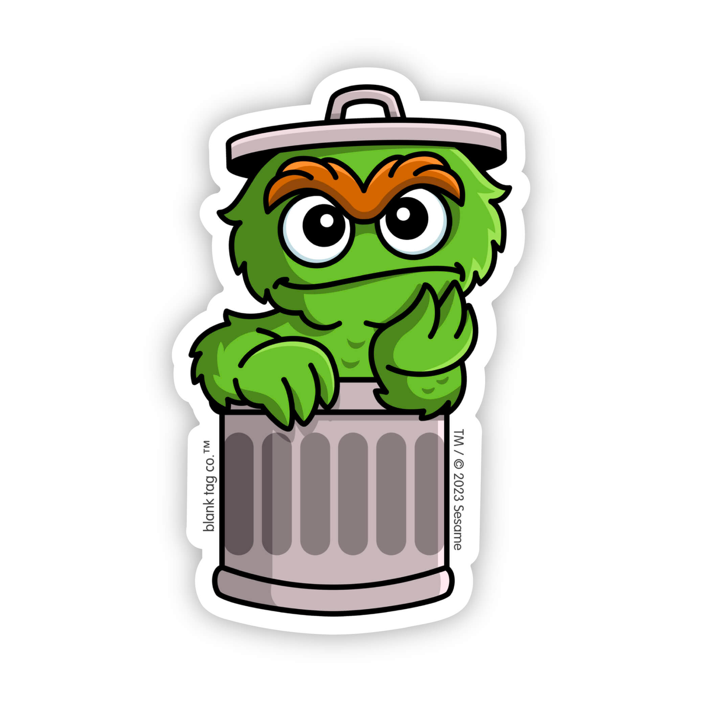 Sesame Street Waterproof Sticker - Oscar The Grouch