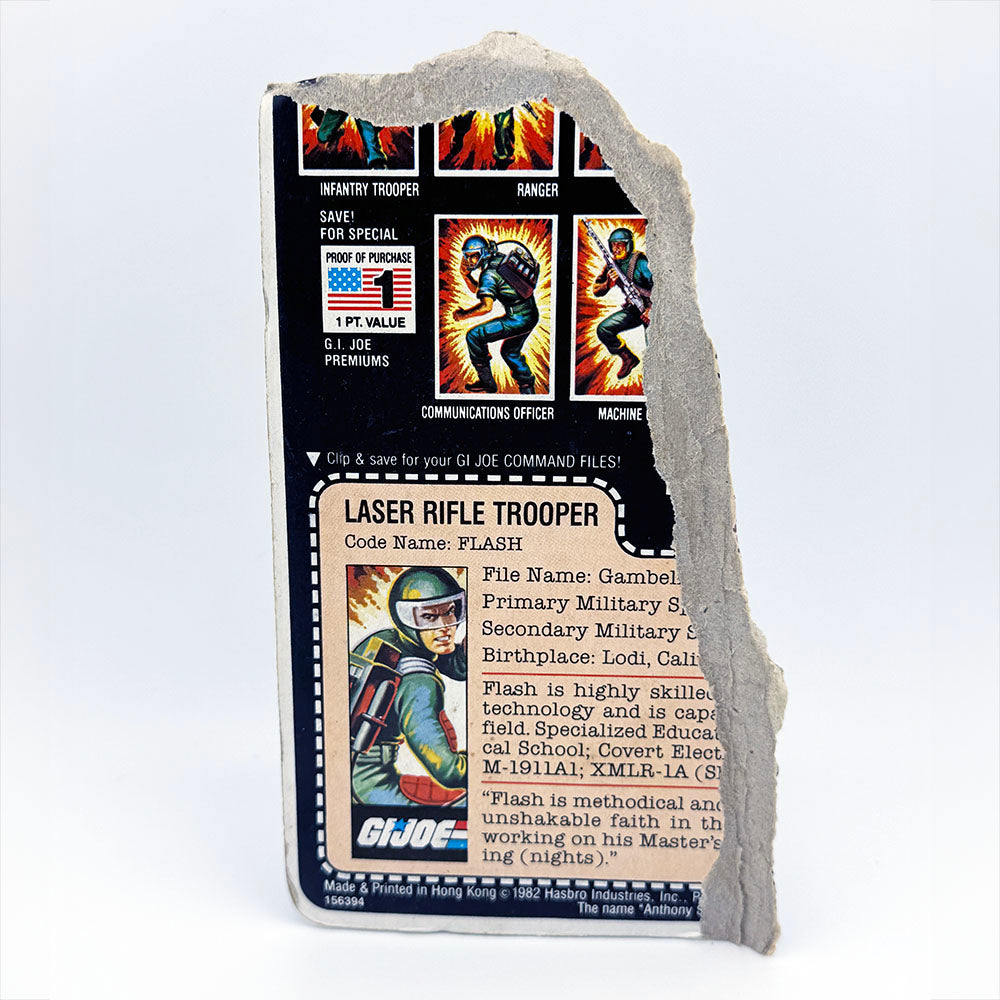 Vintage G.I. Joe Flash Laser Rifle Trooper Action Figure on Cut Card