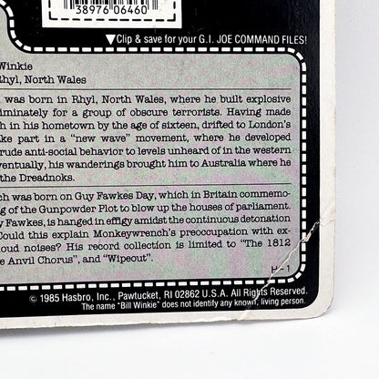 Vintage G.I. Joe Monkeywrench Dreadnok Carded Action Figure