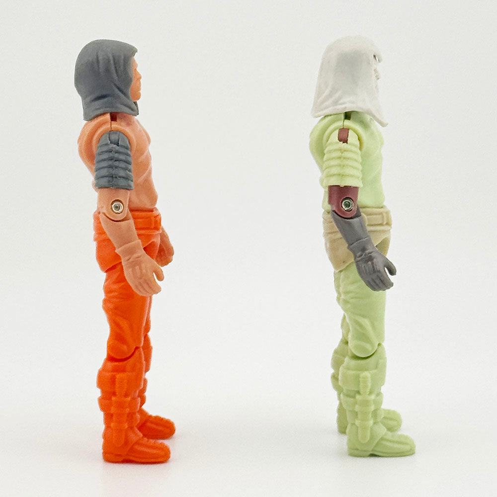 Two G.I. Joe Zartan Unpainted Preproduction Prototype figures 2004