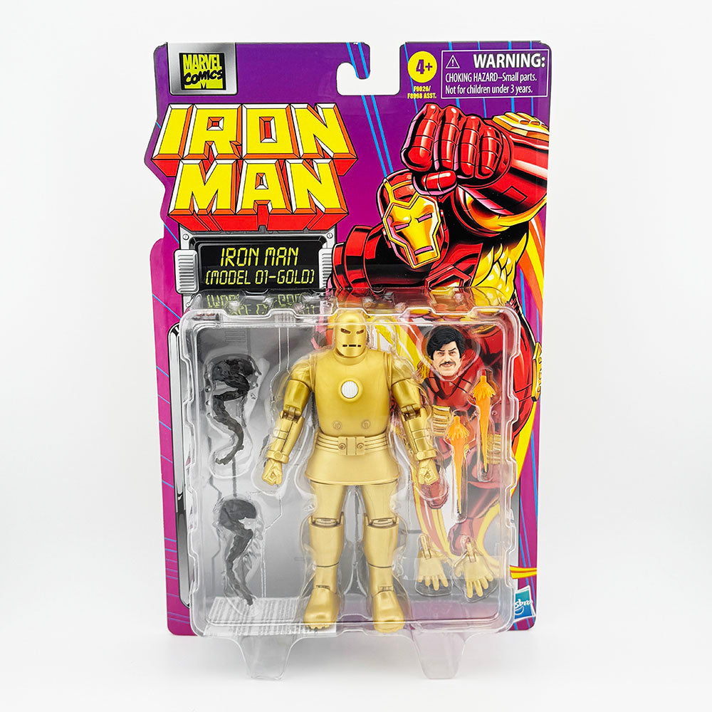 Marvel Retro Iron Man Series Iron Man Model 01 Gold Carded Action Figure