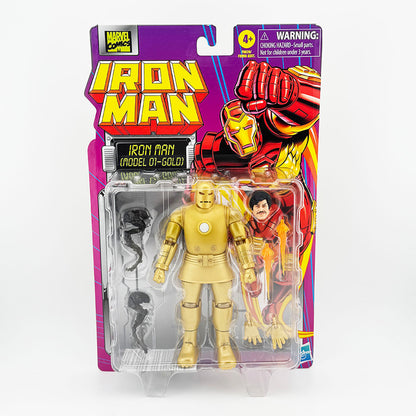 Marvel Retro Iron Man Series Iron Man Model 01 Gold Carded Action Figure