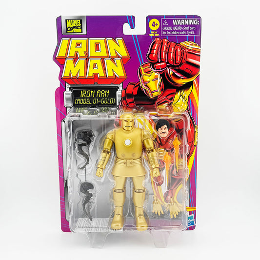 Marvel Retro Iron Man Series Iron Man Model 01 Gold Carded Action Figure