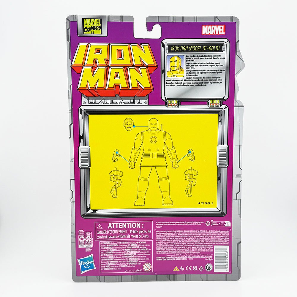 Marvel Retro Iron Man Series Iron Man Model 01 Gold Carded Action Figure