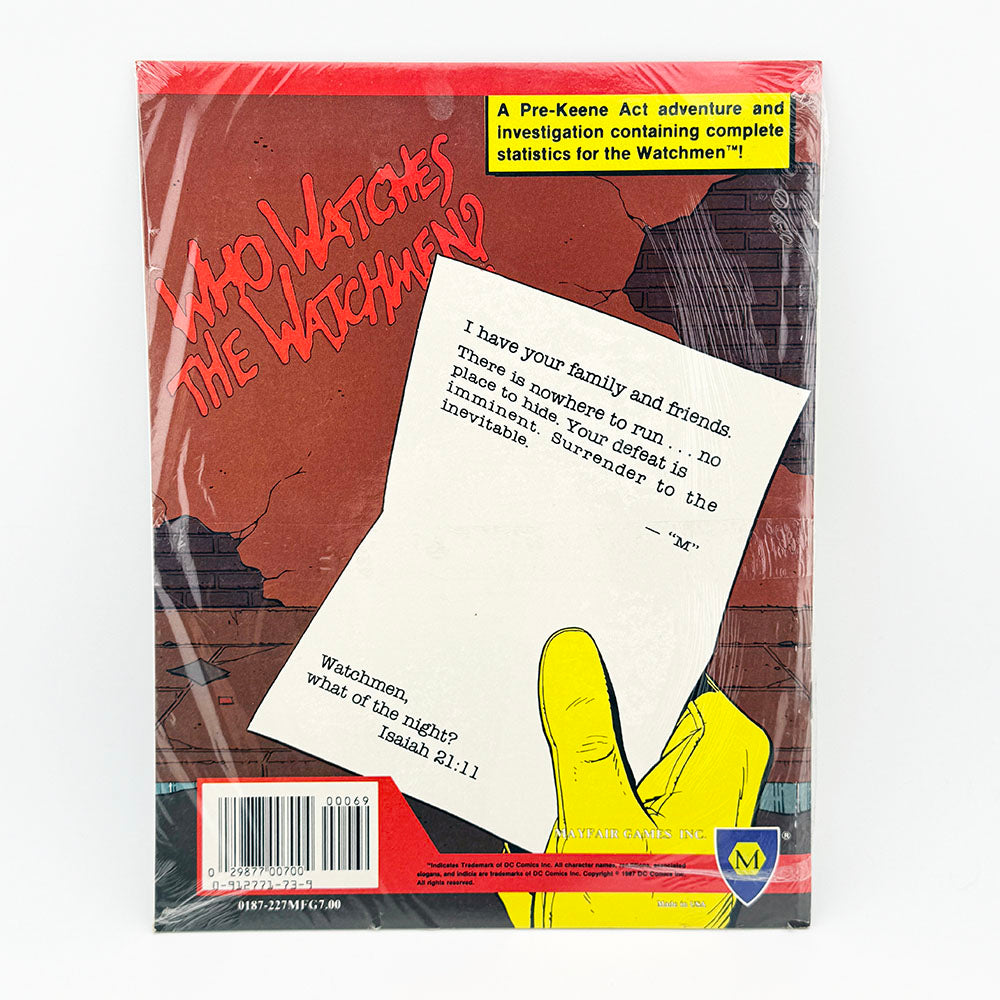 Mayfair Games DC Heroes Role Playing Game Module Watchmen Sealed