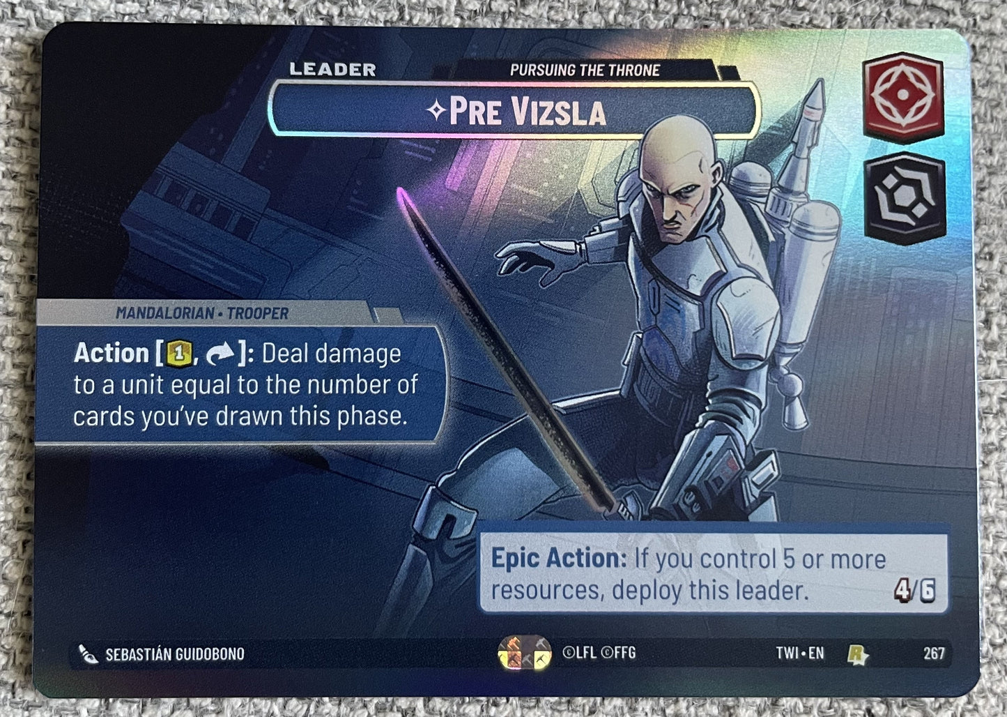 Star Wars Unlimited Twilight of the Republic Pre Vizsla Leader Showcase