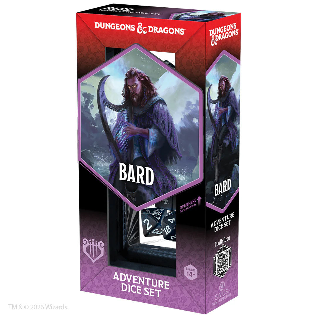 Sirius Dungeons & Dragons Adventure Dice - Bard: Blue / Black Dice