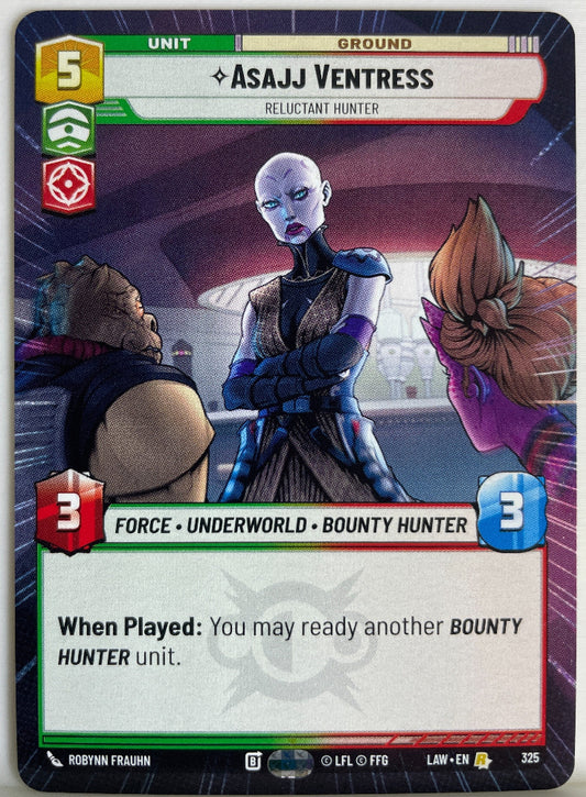 Star Wars Unlimited - Asajj Ventress - Reluctant Hunter (Hyperspace) - A Lawless Time (LAW)