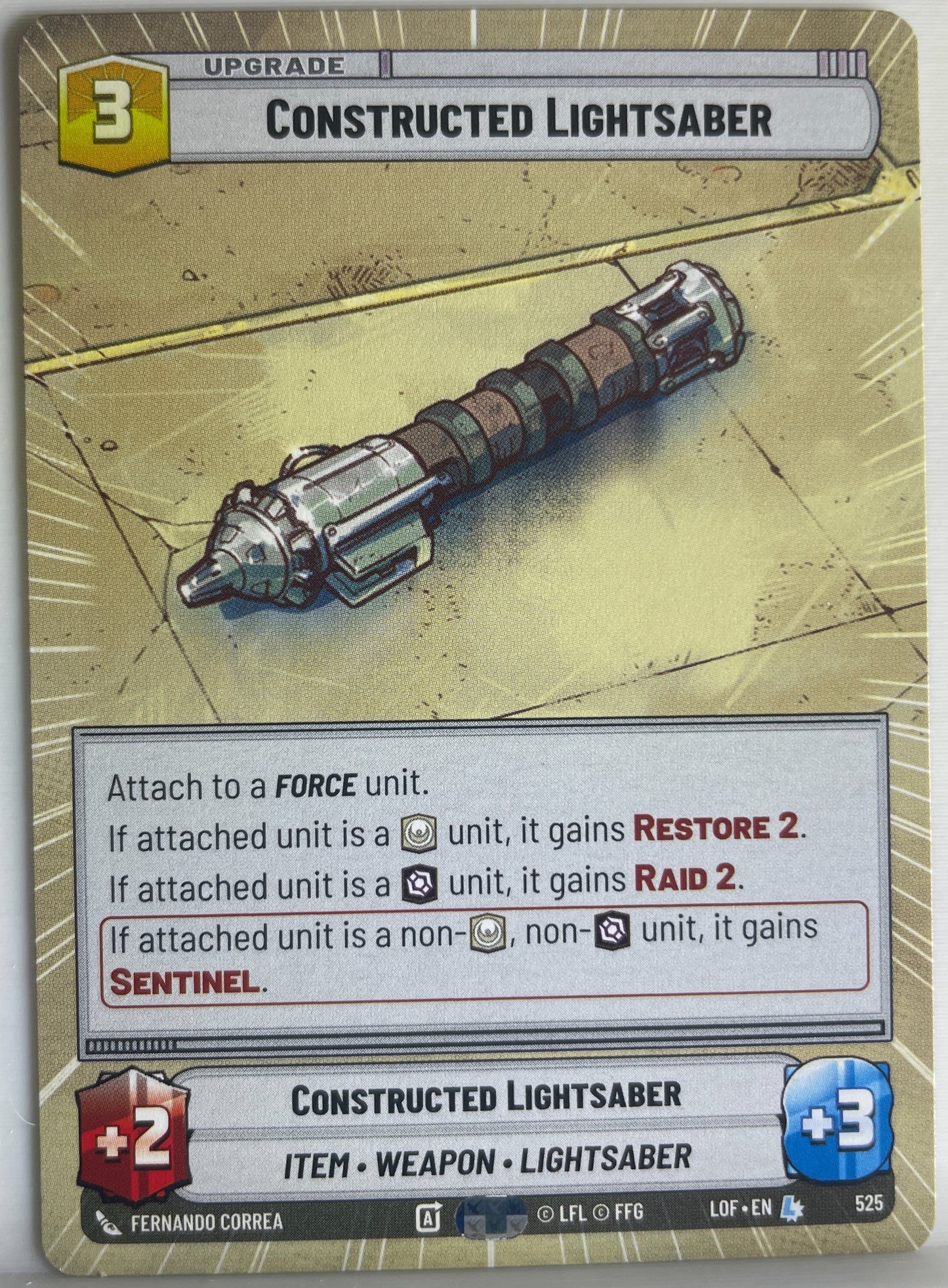 Star Wars Unlimited - Constructed Lightsaber (Hyperspace) - Legends of the Force (LOF)