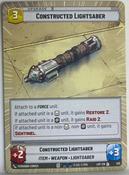 Star Wars Unlimited - Constructed Lightsaber (Hyperspace) - Legends of the Force (LOF)