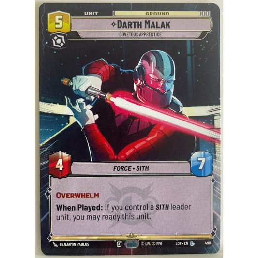 Star Wars Unlimited - Darth Malak - Covetous Apprentice (Hyperspace) - Legends of the Force (LOF)