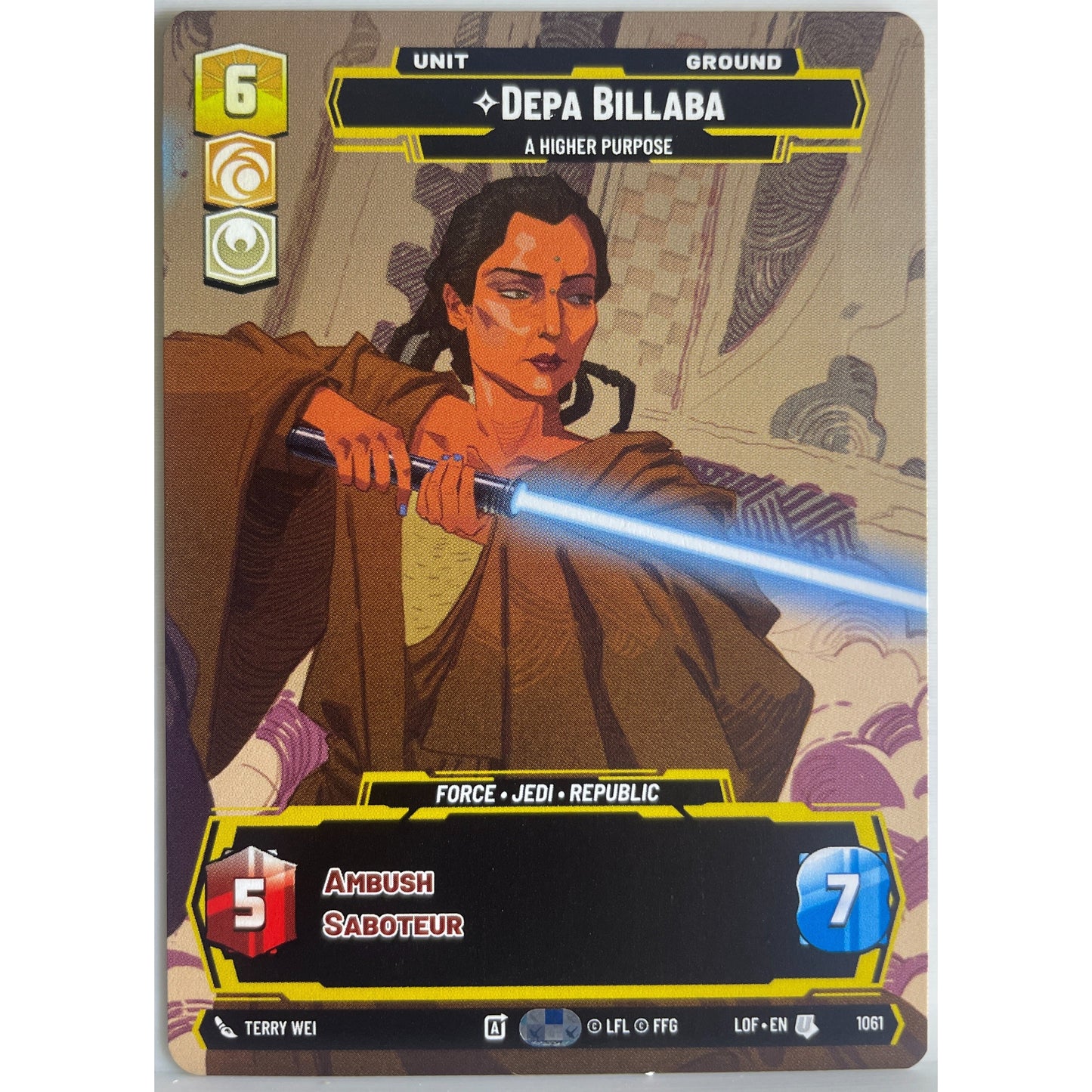 Star Wars Unlimited - Depa Billaba - A Higher Purpose (Prestige) - Legends of the Force (LOF)