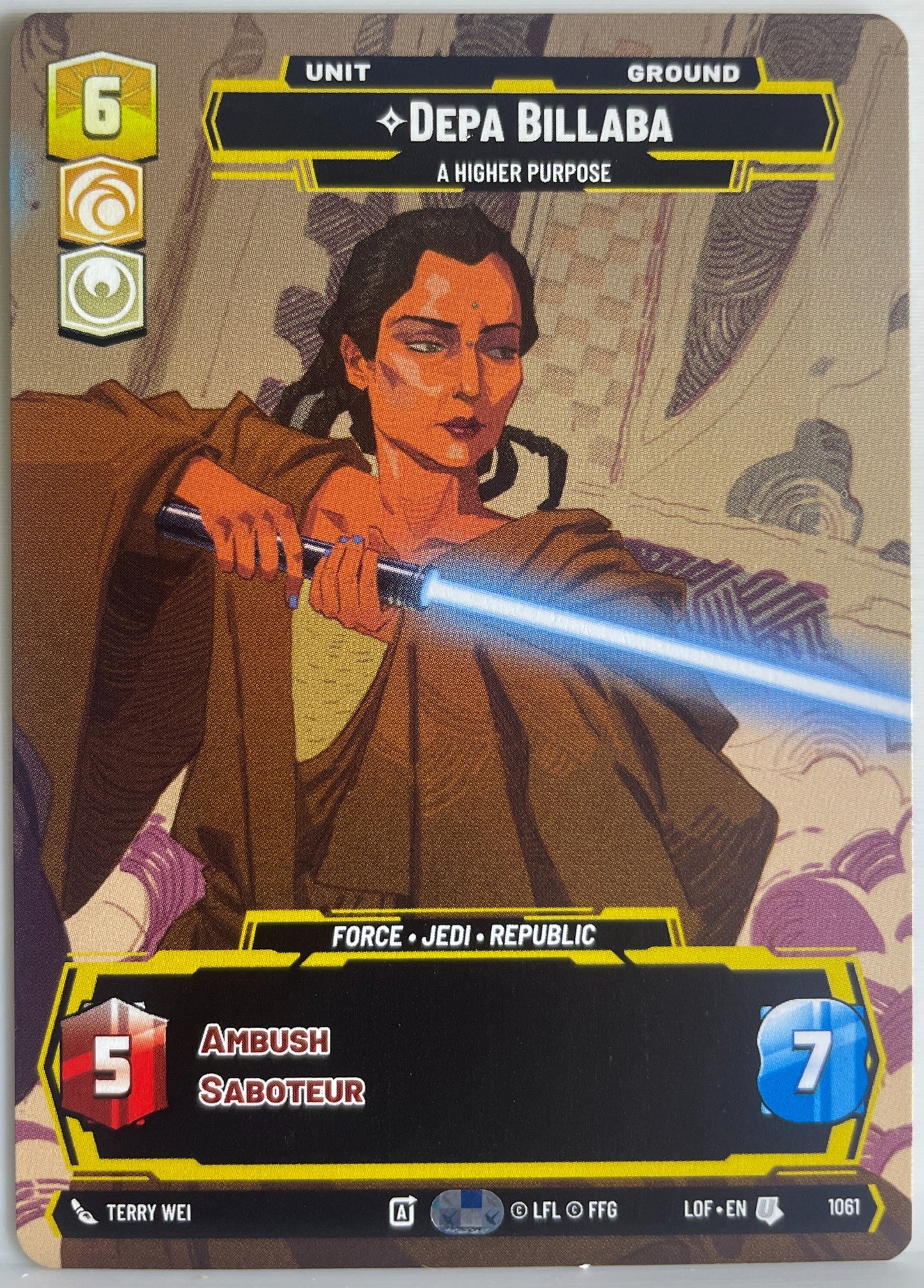 Star Wars Unlimited - Depa Billaba - A Higher Purpose (Prestige) - Legends of the Force (LOF)