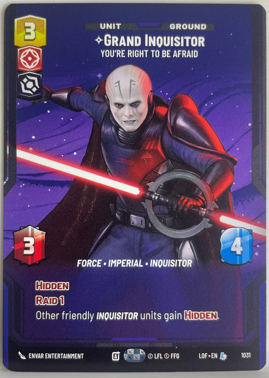 Star Wars Unlimited - Grand Inquisitor - You're Right to Be Afraid (Prestige) - Legends of the Force (LOF)