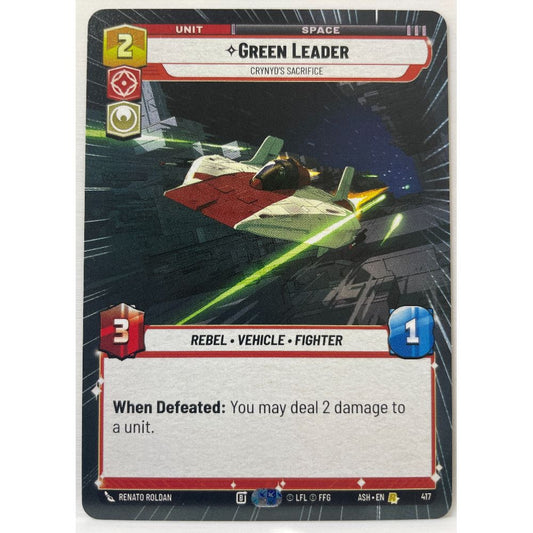 Star Wars Unlimited - Green Leader - Crynyd's Sacrifice (Hyperspace) - Ashes of the Empire (ASH)