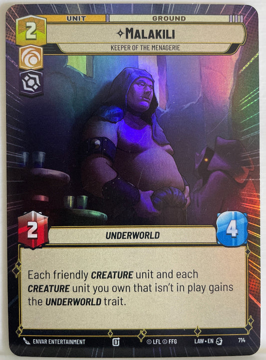 Star Wars Unlimited - Malakili - Keeper of the Menagerie (Hyperspace Foil) - A Lawless Time (LAW)