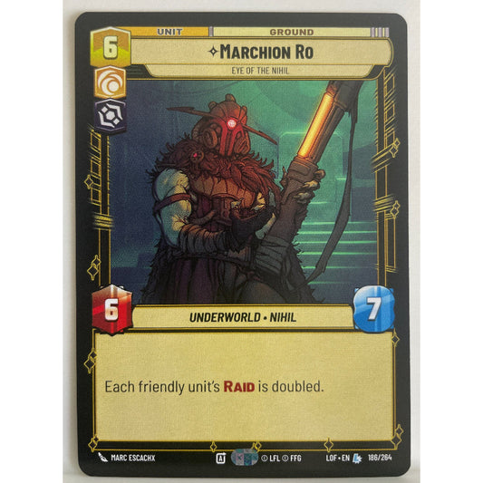 Star Wars Unlimited - Marchion Ro - Eye of the Nihil - Legends of the Force (LOF)