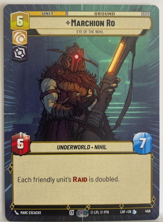 Star Wars Unlimited - Marchion Ro - Eye of the Nihil (Hyperspace) - Legends of the Force (LOF)