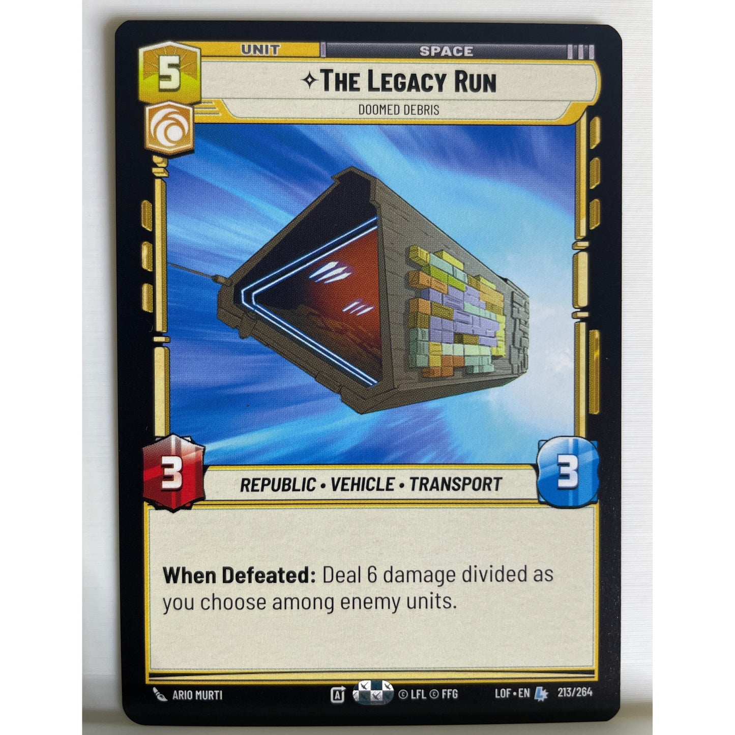 Star Wars Unlimited - The Legacy Run - Doomed Debris - Legends of the Force (LOF)