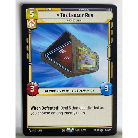 Star Wars Unlimited - The Legacy Run - Doomed Debris - Legends of the Force (LOF)
