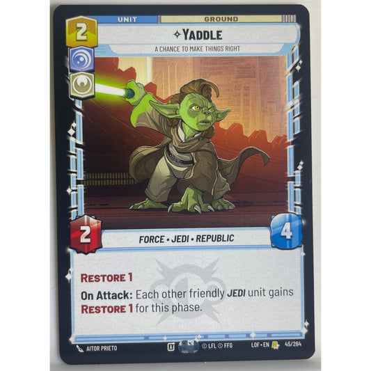 Star Wars Unlimited - Yaddle - A Chance To Make Things Right - Legends of the Force (LOF)