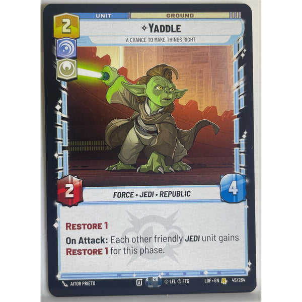 Star Wars Unlimited - Yaddle - A Chance To Make Things Right - Legends of the Force (LOF)
