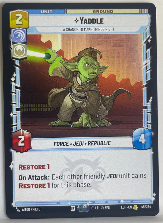 Star Wars Unlimited - Yaddle - A Chance To Make Things Right - Legends of the Force (LOF)