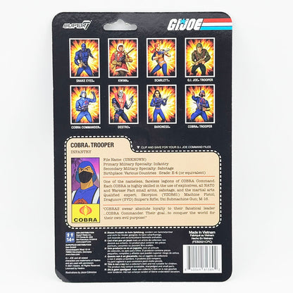 Super7 G.I. Joe Cobra Trooper White Yellow Card Carded ReAction Action Figure