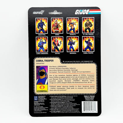 Super7 G.I. Joe Cobra Trooper Black Red Card Carded ReAction Action Figure