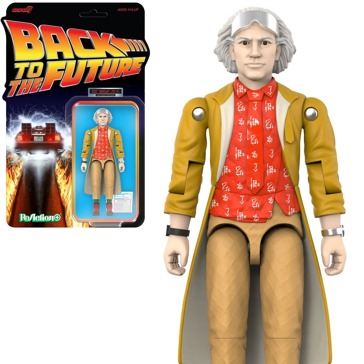 Super7 Back to the Future Doc Brown 2015 3 3/4" Carded ReAction+ Action Figure